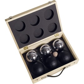 Boules Set Powder Coated in Wooden Box