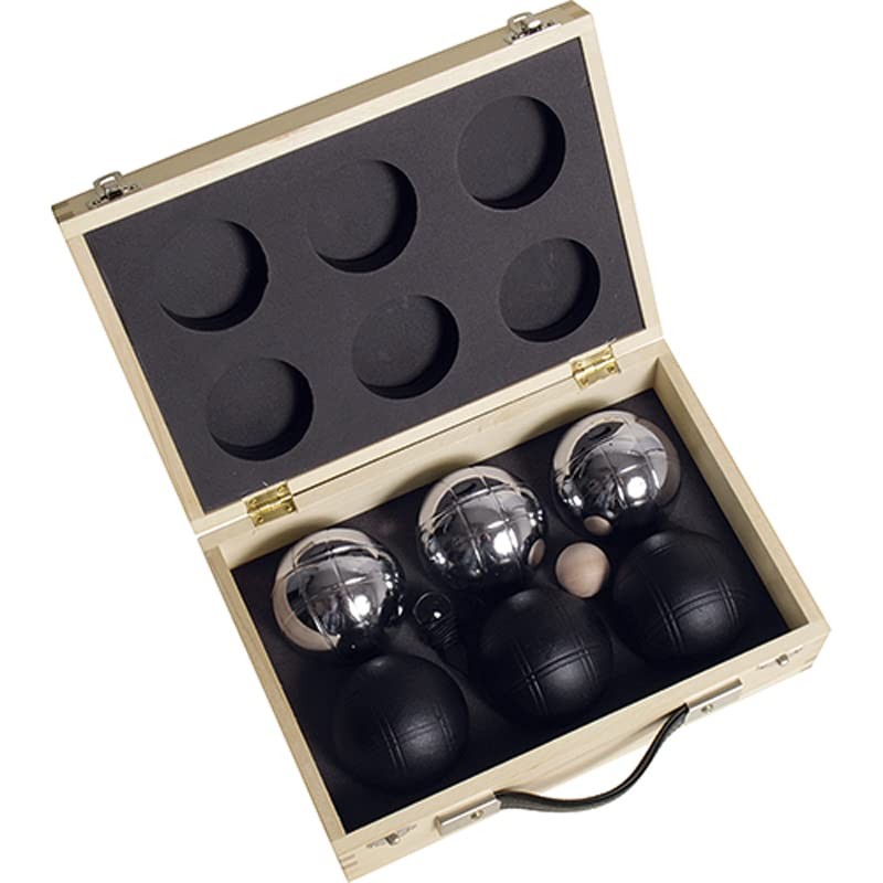 Boules Set Powder Coated in Wooden Box