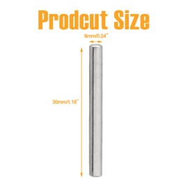 Coufce Stainless Steel Dowel Pin, 6mm x 30mm / 0.24 Inch x 1.18 Inch Shelves Dowel Pin, Shelf Support Pegs Pin Rod Fasten Elements Metal Shelf Pegs(24 Pcs)