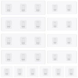 Tucnoeu 18pcs Shower Caddy Adhesive Replacement Flat, Waterproof Strong Adhesive Hooks, Shower Self-Adhesive Strips for Bathroom Storage Shelves and Kitchen Racks & Soap Holder