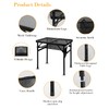 Honagu Folding Grill Table, Height Adjustable Metal Picnic Outdoor Table,