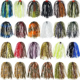 Fishing Spinner Bait Skirt Jig Skirts Replacement DIY Fishing Lure Making Supplies Soft Skirt for Spinnerbaits Bass Fishing Jigs Buzzbait Squid Jigs Fishing Lure Skirts 50 Strands (24PCS)