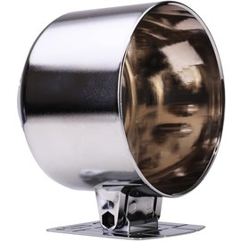 MOTOR METER RACING W PRO Universal 85mm 3-3/8" Silver Chrome Single Gauge Dashboard Pod Mounting Cup & Stand for Automobile Boat