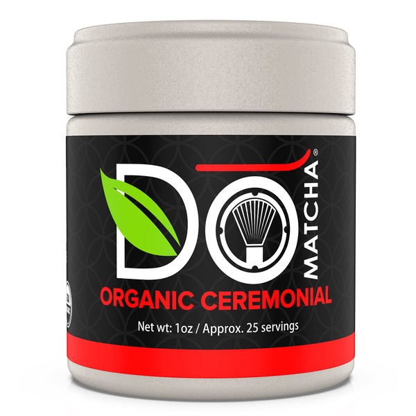 DoMatcha - Organic Ceremonial Green Tea Matcha Powder, Natural Source of Antioxidants, Caffeine, and L-Theanine, Promotes Focus and Relaxation, Kosher, 25 Servings (1 oz)