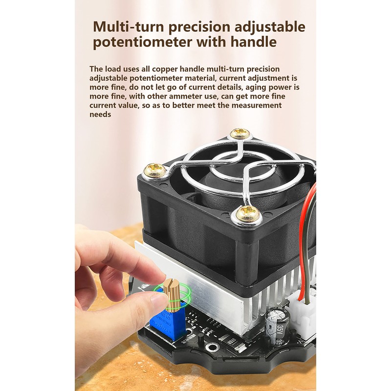 WANGCL 65W USB Load Tester, Adjustable Electronic Load with Cooler
