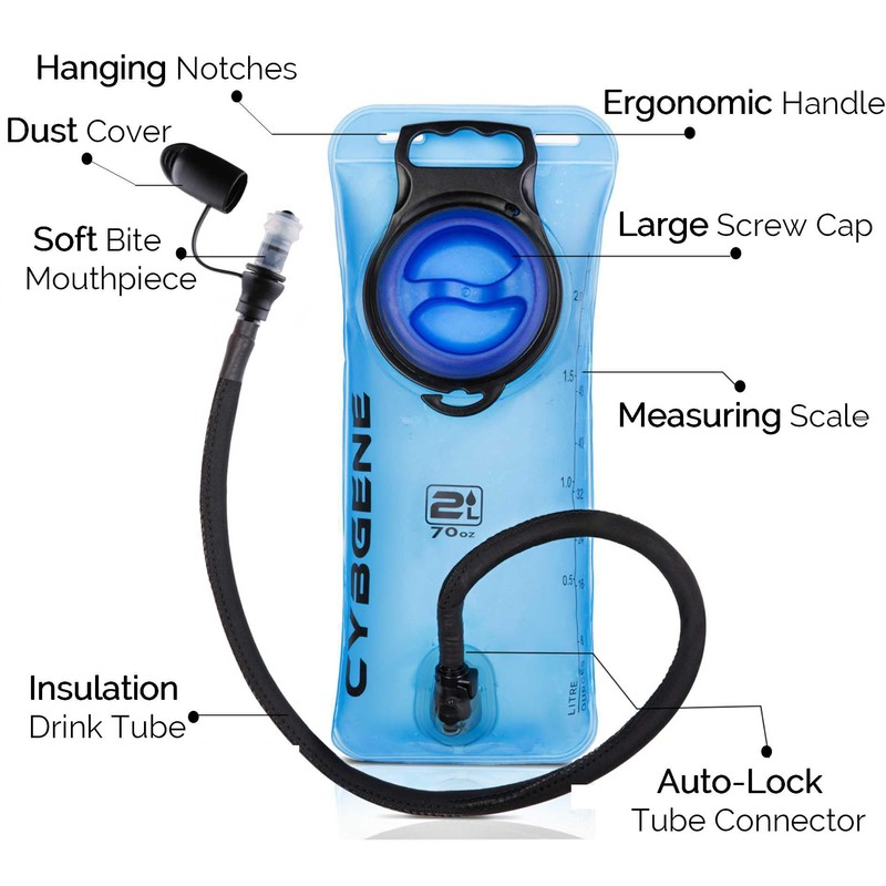 CybGene Hydration Bladder, Hydration Bag with Hose, Water Container Hydration