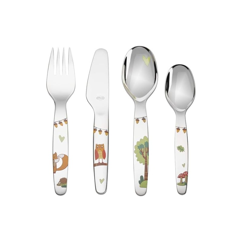 Rösle Kitchen Children's Cutlery Set, Stainless Steel, Print, One Size