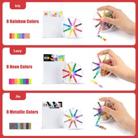CirKolor Colored Pencils 24 Colors 3-Case Set Rotating Color Pens Stylish Stress Relief Toys Drawing DIY for Kids and Adults Christmas Gift Present