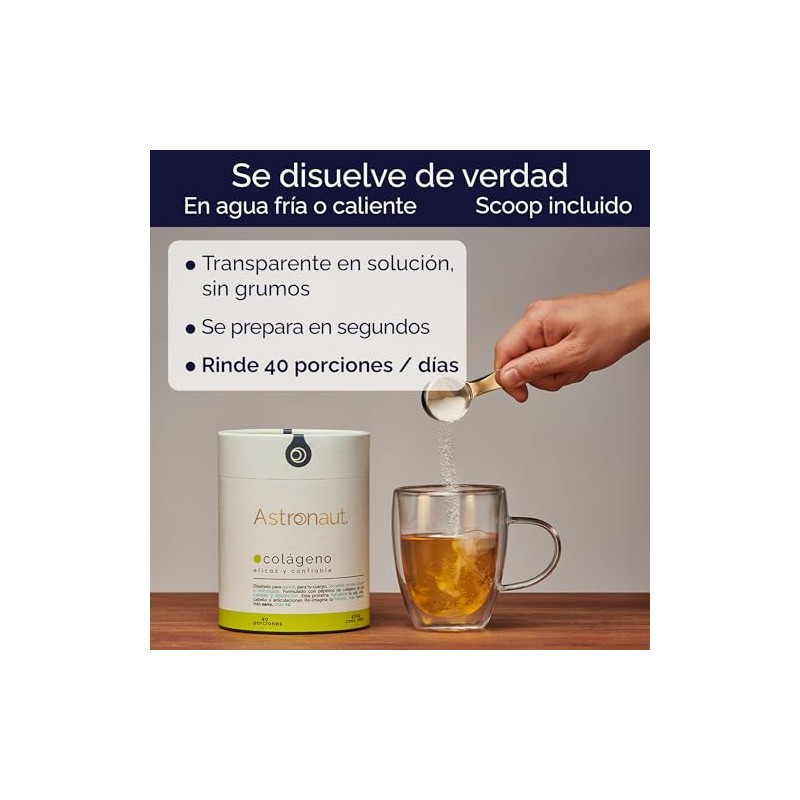 Colágeno Hidrolizado Premium 400g - Hecho en Francia, Alta absorción,