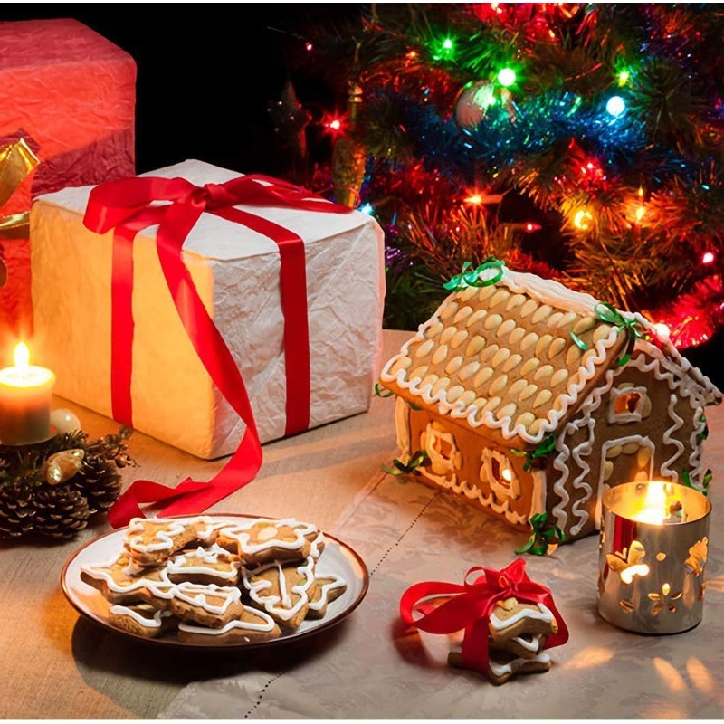 Gracelaza 10 Pieces Christmas Gingerbread House Cookie Cutters Set -