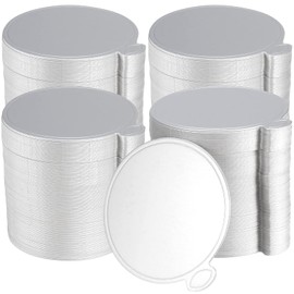 SEUNMUK 400 Pack 3.5 Inch Round Silver Cardboard Mousse Cake Base, Mini Food Grade Grease-Proof Disposable Silver Cardboard