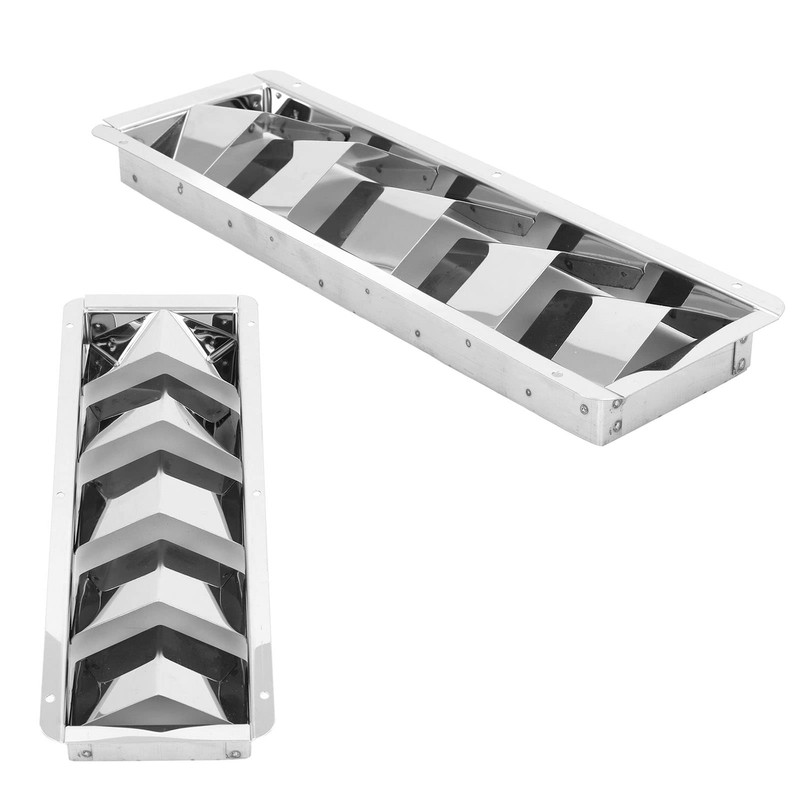 Marine Louvered Vent, 5 Slots Boat Rectangle Stainless Steel Louvered