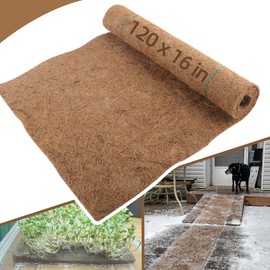 Coco Liner Roll - 16x120 inch Natural Coconut Fiber for Planters, Versatile Flower Baskets, Garden Decoration, Animal Pet Pads - Reptile-Friendly, Ideal for Window Boxes and Nesting Boxes