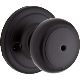 Weiser Troy Matte Black Door Knob, Interior Door Handles/Privacy Knobs for Bedroom and Bathroom Doors, Keyless Bathroom/Bedroom Door Lock, Traditional Home Décor