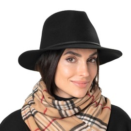 Lipodo Karo Cashmink Winter Scarf for Women / Men (30 x 180 cm) - Checked Scarf Made in Germany - Skin-friendly Fringe Scarf - Scarf with Fringes Autumn/Winter, lilac