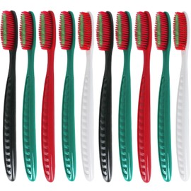 Cepillo De Dientes Manual Big Head (Paquete De 10), Cerdas Ultrasuaves Para Adultos, Hilo Dental Extrasuave Para Dientes Sensibles