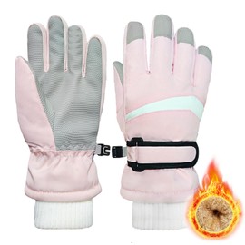 lifwimner Children's Winter Ski Gloves for Boys Girls Waterproof Windproof Winter Gloves for Snowboarding Skiing Outdoor Sports (Pink, S)