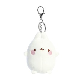 Aurora® Playful Molang Keychain Stuffed Animal - Endearing Charm Design - White 4 Inches