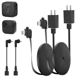 Paquete de 2 cables de alimentación y adaptador para cámara Blink Outdoor 4 (4ª generación)/(3ª generación)/Blink XT XT2, cable de carga plano resistente a la intemperie con adaptador extra tipo C a