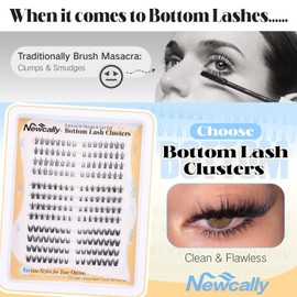Newcally Bottom Lashes Cluster Natural Look 4-7MM Lower CC-Curly Individual 3 Styles Left and Right DIY Extensions Easy to Apply at Home G-Bottom Lashes / 바텀 래쉬 클러스터 내추럴 룩 4-7MM 로어 CC-컬리 개별 3가지 스타일 왼쪽 및 오른쪽 DIY 확장 기능을 가정에서 쉽게 적용할 수 있습니다 G-Bottom Lashes