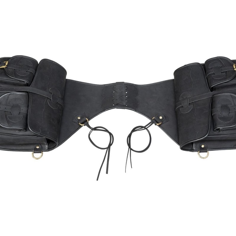 Tough 1 Oiled Leather Saddle Bag Black