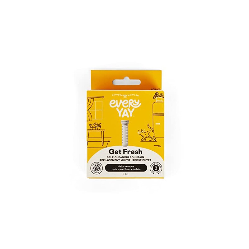 EveryYay Get Fresh Self-Cleaning Fountain Replacement Filters for Cats