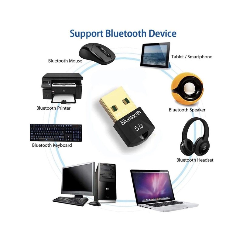Bluetooth USB Dongle Stick, Bluetooth Adapter 5.0 Receiver Audio Aux