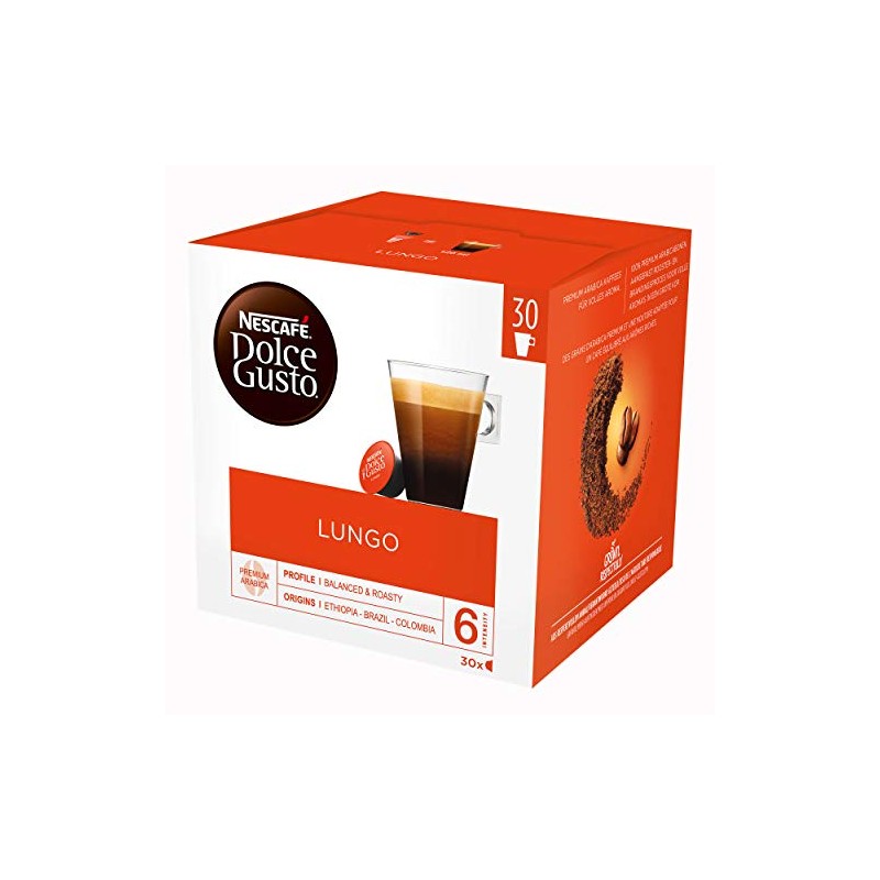 Nescafé Dolce Gusto Box of 30 Caffè Lungo, Coffee, Cafe,