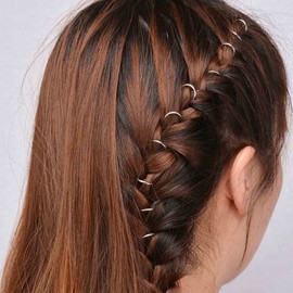 Yheakne-Juego de anillos de pelo con círculo tribal bohemio, anillos de trenza boho, rastas, trenzas sucias, pinzas para el pelo, anillos de trenza de pelo dorado, anillos de pinza para el pelo, decor