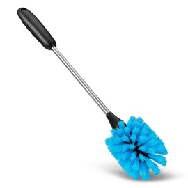 MOSOLAN Stainless Steel Water Bottle Brush, Long Handle Scrubbing Brush, Built for Cleaning Sports Bottles, Baby Bottles, Cups, Coffee Mugs, Glasswares, Wine Decanters, Flask, 2 Pack, 15 in