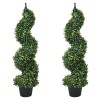 Lvydec 2 Pack Artificial Boxwood Topiary Tree, 3ft Topiary Plants