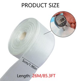 HYRYC Fibreglass Mat Fibreglass Fabric 5 cm x 26 m Reinforcement Fabric Glass Fibre Tape Fibreglass Cloth Fibreglass Tape