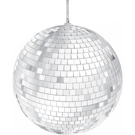Disco Ball with Attached String for Hanging Ring, Reflects Light, Party Favor, 5" (Single) - Color: Single