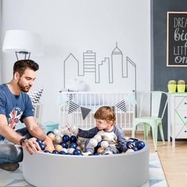 UHAPPYEE Extra Large Soft Ball Pit for Toddler, 51 x 11.8 in Foam Ball Pit for Baby Kids Soft Round Ball Pool Children Toddler, Indoor Memory Sponge Round Ball Pit Without Balls - White