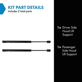 TRQ TRQ Driver & Passenger Side Hood Lift Support Shock Strut Set Compatible with 1997-2001 Toyota Camry TO1237115