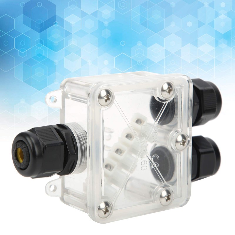 Electrical Trailer Junction Box, 3 Way Trailer Wire IP68 Waterproof