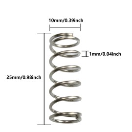 Pocoxll 10Pcs Compression Spring,304 Stainless Steel Small Springs,High Elasticity and Stability,Suitable for Crafts, Home Appliances and Mechanical Applications(10x1x25mm)