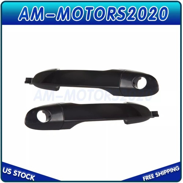 Amortors Door Handles Black Set/2 Outside Front Passenger & Driver