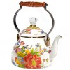 MACKENZIE-CHILDS Enamel Tea Kettle, Stylish Tea Kettle for Stovetop, White