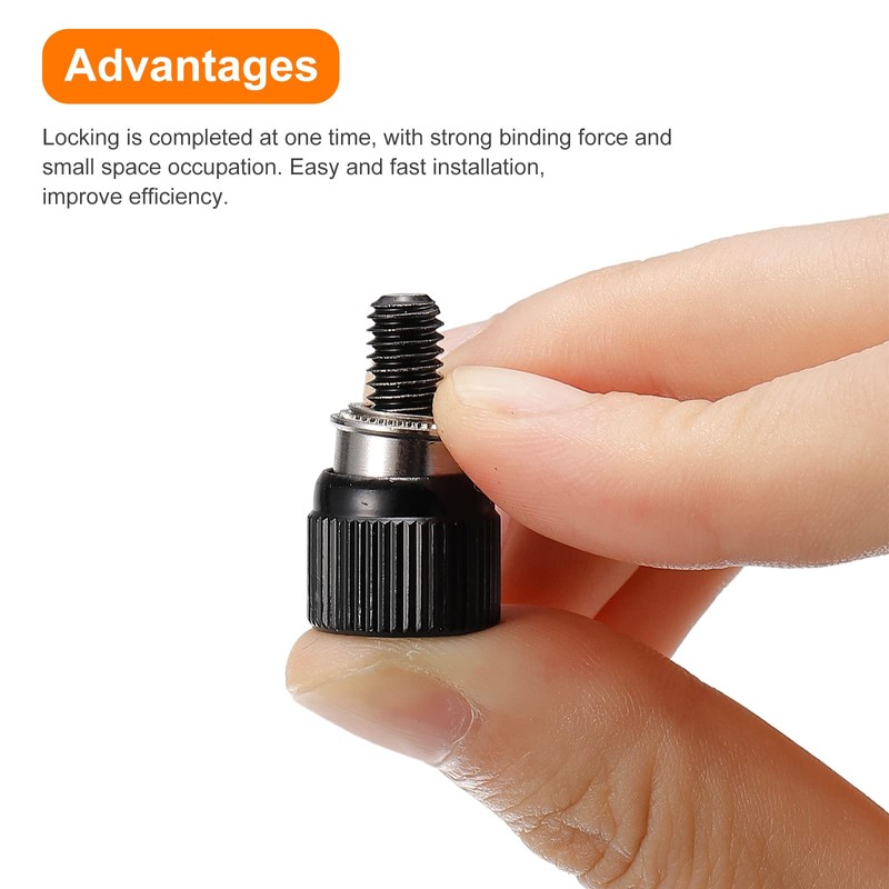 sourcing map 10pcs M6-1x12.01mm Computer Case Stainless Steel Thumbscrews, PF11
