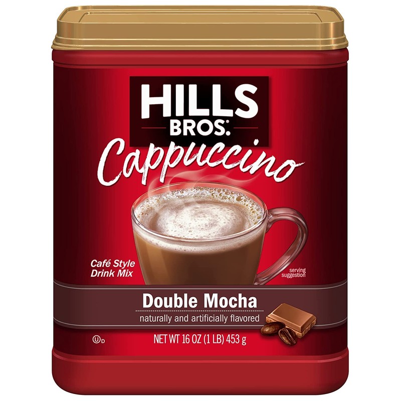 Hills Bros. Instant Cappuccino Mix, Double Mocha 16 Ounces- Frothy,