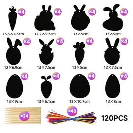 48Pcs Art Scratch Bookmarks,Colorful Ribbons, Scratch Bookmarks,DIY Party, Game Activity (48p)