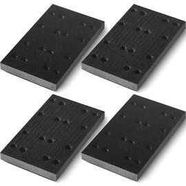 Dimsile 4 Pcs Soft Black Foam Sanding Pads Interface Sander Backing Pad Compatible with Festool RS400 LS130 Sander, 80 x 133 x 12 mm