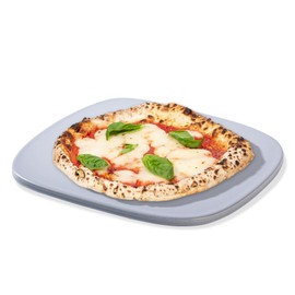 ROCKSHEAT Pizza Stone, 12" x 11" x 0.47" Ceramic Coating & Cordierite Pizza Stones for Oven Grill BBQ, Heavy Duty Non Stick Baking Stone for Pizza & Bread, Unique Shape Design Grilling Stone (Gray)