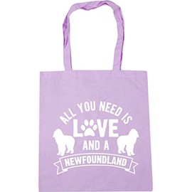 Hippowarehouse All you need is love and a Newfoundland Tote Shopping Gym Beach Bag 42cm x38cm, 10 litres