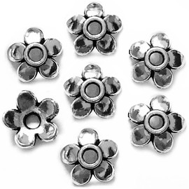 Silver Petal Bead Caps Antique Silver Spacer Bead Caps for Bracelet Necklace Earrings Jewelry Making Supplies Findings Fit 10-12mm Round Beads 500Pcs