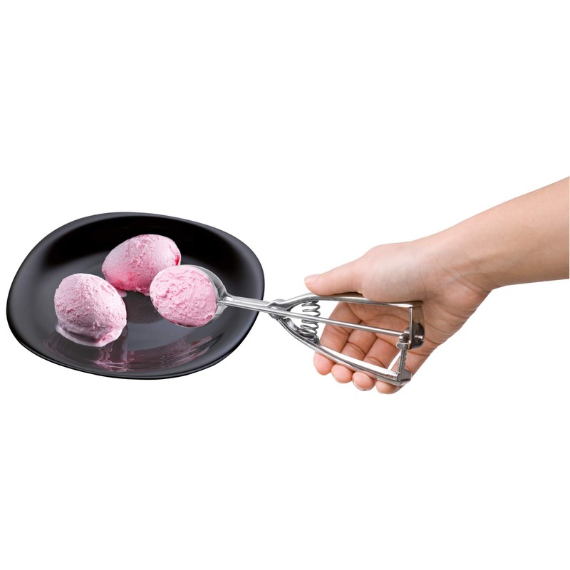 Silit Eisportionierer Edelstahl 22,5 cm, Eislöffel mit Auswerfer, Portionierer für