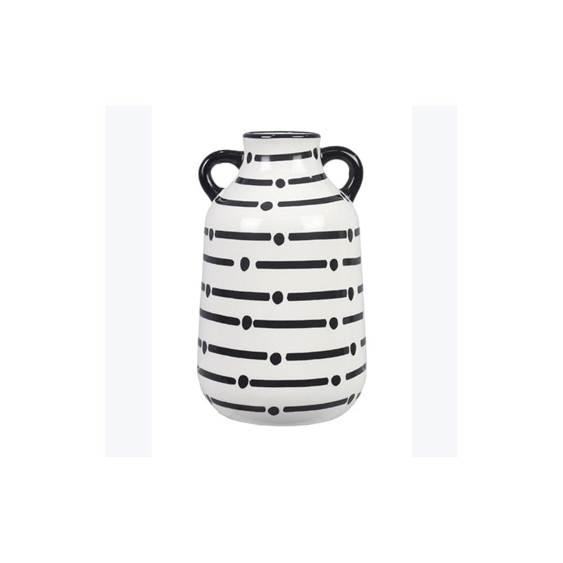 Young's Inc Ceramic Black & White Vase