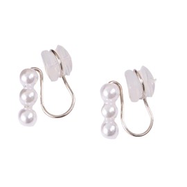 BaraRose Non-Pierced Earrings, Women's, Pearl Earrings, No Pain, Screw Type, No Need to Open Ears, Simple and Elegant, Gift, Adult (Golden Pair / Silver Pair), Pearl Metal, No