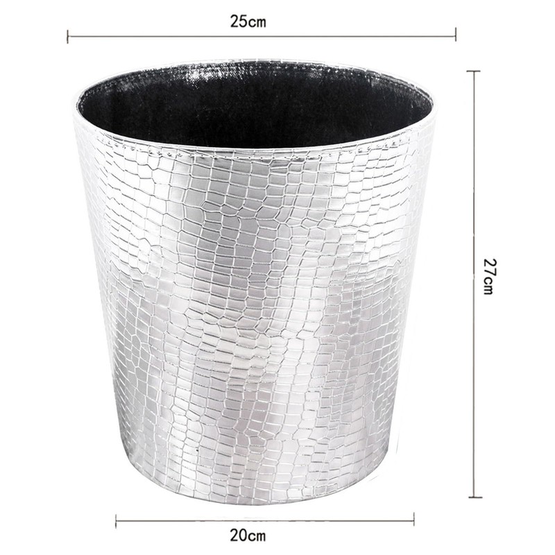Scakbyer Leather Trash Can, Decorative Waste Basket, 10L Capacity Small